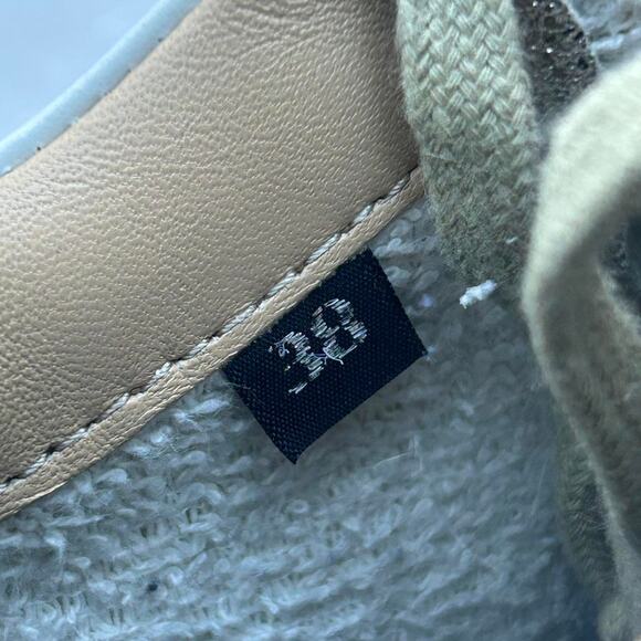 P448 Sneakers - White with Gold Accents and Beige Laces - Picture 6 of 8